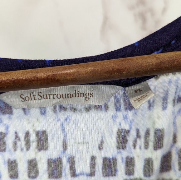 Soft Surroundings Dress Large Petite Maxi Tank Abstract Tie Dye Jersey Mirabelle - Picture 4 of 12